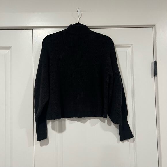 L'academie Revolve Cropped Crewneck Sweater Black Chunky Knit Size‎ S - Picture 6 of 9